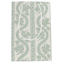 Sage Floral Macio em Listra sobre Creme