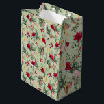 Sacola Para Presentes Média Sage Green Christmas Winter Greenery & Arco Patter<br><div class="desc">Esta coleção apresenta elegantes paisagens de aquarelas,  terras festivas e sotaques de ouro para um olhar de eterno. As cores são cor-de-rosa-claro,  verde-menta e cinzas escuras.</div>