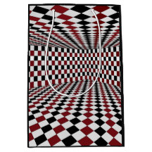Sala Xadrez Vermelho Branco e Preto Alto Contraste