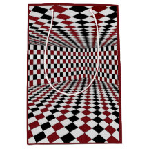 Sala Xadrez Vermelho Branco e Preto Alto Contraste