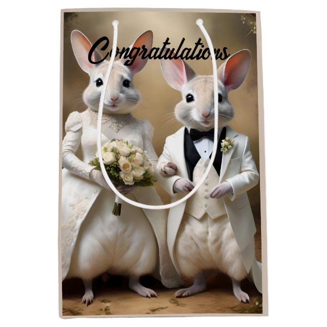 Sacola Para Presentes Média "Saltos De Amor Sob: Uma Celebração De Casamento B (Frente)