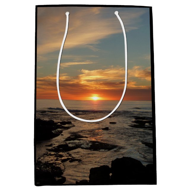 Sacola Para Presentes Média San Diego Sunset II Vista da Califórnia (Frente)