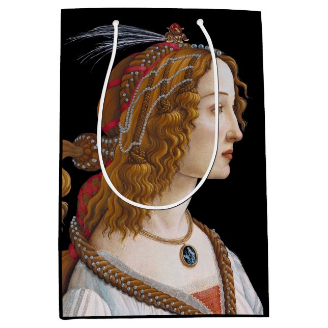 Sacola Para Presentes Média Sandro Botticelli - Retrato de Simonetta Vespucci (Frente)