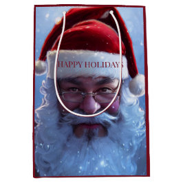 Sacola Para Presentes Média Santa Claus Medium Gift Bag