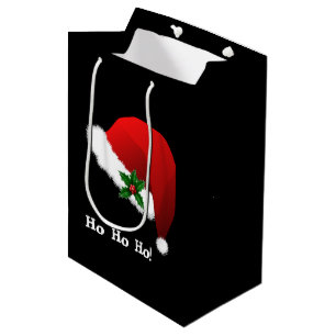 Sacola Para Presentes Média Santa Hat Holiday Gift Bag