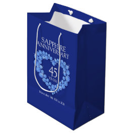 Sacola Para Presentes Média Sapphire 45º aniversário de nome personalizado Sap