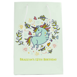 Sacola Para Presentes Média Sassy Unicorn Magical Birthday