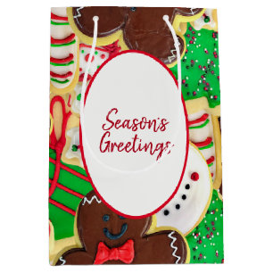 Sacola Para Presentes Média Saudações da Época de Açúcar de Natal