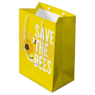 Sacola Para Presentes Média SAve O POTE De Mel Das Abelhas HONEYCOMB