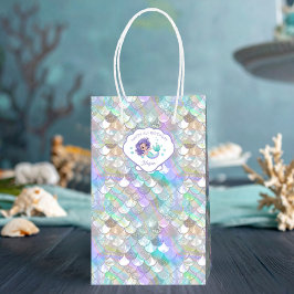 Sacola Para Presentes Média Scales Sereias Iridescentes Clam Shell V1 ID1144