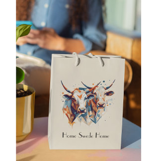 Sacola Para Presentes Média Scandi Farmhouse Cattle, costume