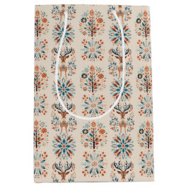 Sacola Para Presentes Média Scandinavian Deer Holiday