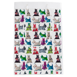 Sacola Para Presentes Média Scotties Coloridos
