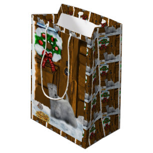 Sacola Para Presentes Média Sealyham Terrier Christmas