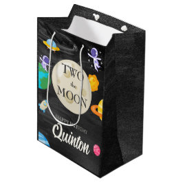 Sacola Para Presentes Média Segundo aniversário espacial externo do astronauta