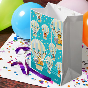 Sacola Para Presentes Média Selva-branca voando em balões de ar quente