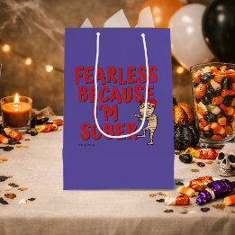 Sacola Para Presentes Média Sem Medo Porque Estou Sóbrio | Festa de Halloween