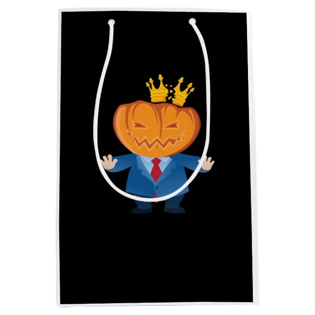 Sacola Para Presentes Média Sem Reis - Trumpkin Pumpkin Clássico (Frente)