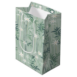 Sacola Para Presentes Média Serena Flor de Bambu Ásia (7)