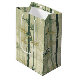 Sacola Para Presentes Média Serena Flor de Bambu Asiática (3)