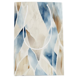 Sacola Para Presentes Média Serenidade do Oceano Azul com Areia