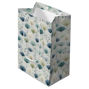 Sacola Para Presentes Média Sereno Padrão Floral de Jardim de Chuva (5)