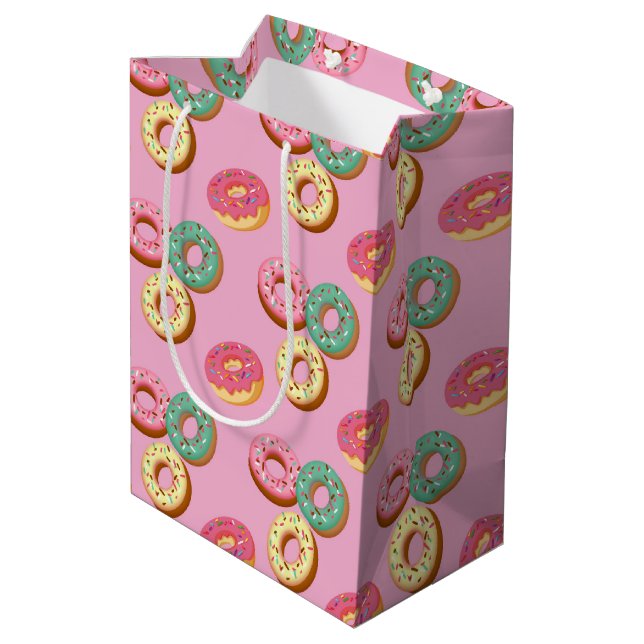Sacola Para Presentes Média Série Donuts Doces Design 7  (Verso inclinado)
