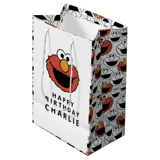 Sacola Para Presentes Média Sesame Street | Elmo - First Birthday Medium Gift  (Frente inclinada)