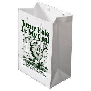 Sacola Para Presentes Média Seu Buraco É Meu Objetivo Camisa de Golfe Engraçad