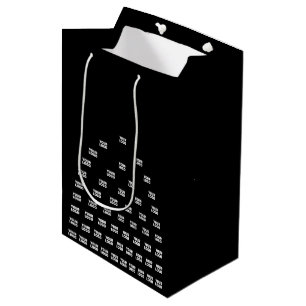 Sacola Para Presentes Média Seu logotipo padrão de arco único Preto (editáve