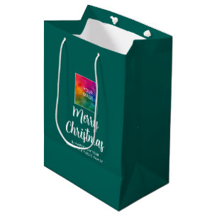 Sacola Para Presentes Média Seu Próprio Logotipo de Imagem de Texto Modelo Fel