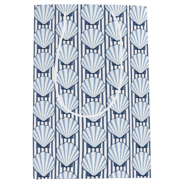 Sacola Para Presentes Média Shell Stripe Elegance! (Frente)