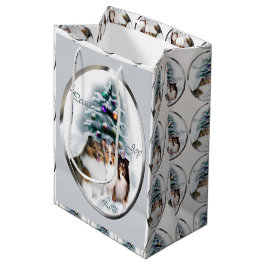 Sacola Para Presentes Média Shetland Sheepdog Sheltie Christmas