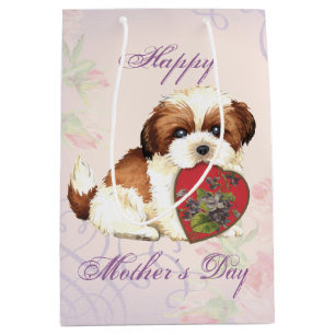 Sacola Para Presentes Média Shih Tzu Heart Mãe