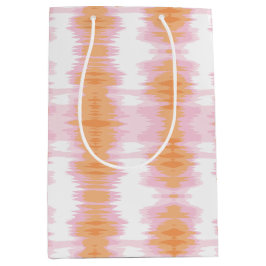 Sacola Para Presentes Média Shimmer Ikat in Pink and Orange