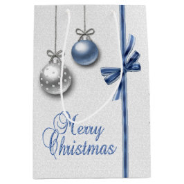 Sacola Para Presentes Média Shiny Elegant Christmas Balls