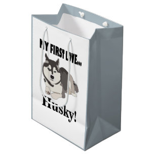 Sacola Para Presentes Média Siberian Husky Dog Lover Pet Siberian Husky