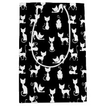 Silhuette de Gato Preto e Branco