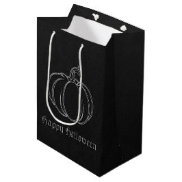 Sacola Para Presentes Média Silver Pumpkin Halloween