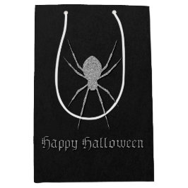 Sacola Para Presentes Média Silver Spider Halloween
