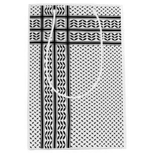 Sacola Para Presentes Média Símbolo Keffiyeh do Padrão de Resistência Palestin