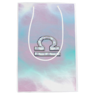 Sacola Para Presentes Média Símbolo Libra Mãe de Estilo Pérola