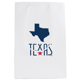 Sacola Para Presentes Média Símbolos do Texas, Texas, marinho azul