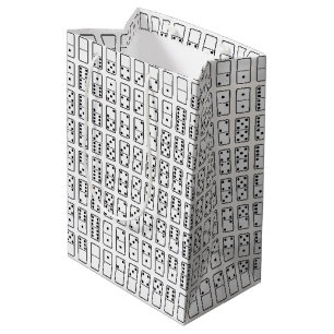 Sacola Para Presentes Média Símbolos preto e branco do dominó do design