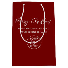Sacola Para Presentes Média Simple Custom Business Logo Merry Christmas