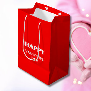 Sacola Para Presentes Média Simples e Branco, Feliz Dia dos Namorados Neon R