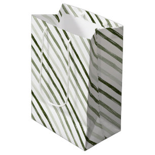 Sacola Para Presentes Média Simples Verde Strike Watercolor Natal