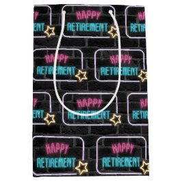 Sacola Para Presentes Média Sinal de Neon Retirement no Brick