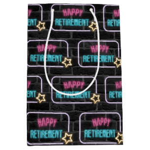 Sacola Para Presentes Média Sinal de Neon Retirement no Brick