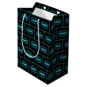 Sacola Para Presentes Média Sinal de Obrigados Neon Brilhantes